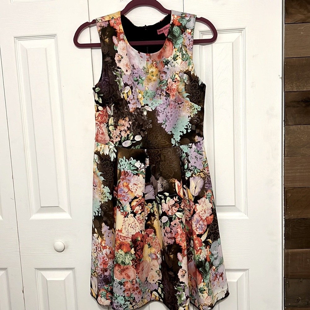 Betsey Johnson Navy & Black Floral Dress Size 6